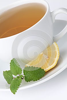 Lemon balm tea with lemon