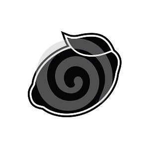 Lemon black and white vector illustration