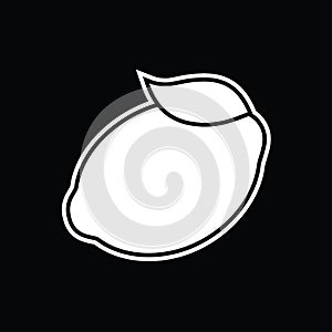 Lemon black and white vector illustration