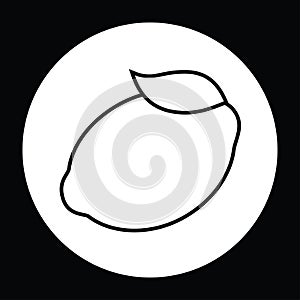Lemon black and white vector illustration