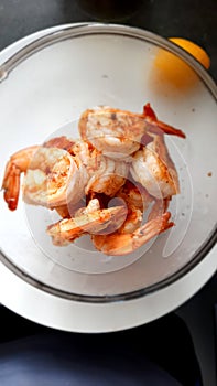 Lemon and butter grilled shrimp.