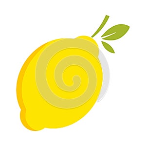 Lemon citrus fruit icon bright art vector