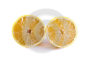 Lemon Cross Section Fruit Cut Slice Piece Texture Fresh Juicy Ye