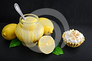 Lemon curd in jar