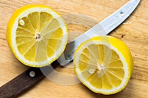 Lemon cut in half