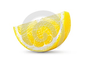 Lemon and cut half slice isolated on white background