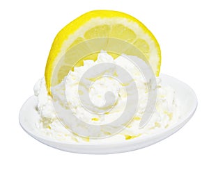Lemon Cut in Whipped Cream