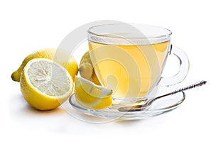Lemon drink isolated on white