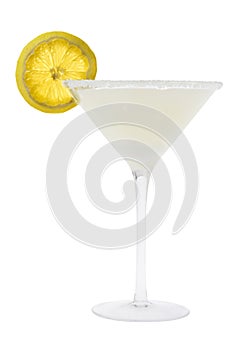 Lemon Drop Cocktail on a white background