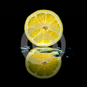 Lemon with drops