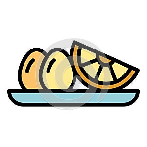 Lemon egg food icon vector flat