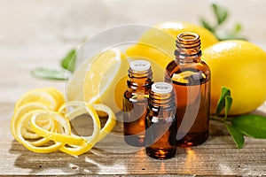 Lemon essential oil and lemon fruit