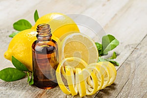 Lemon essential oil and lemon fruit