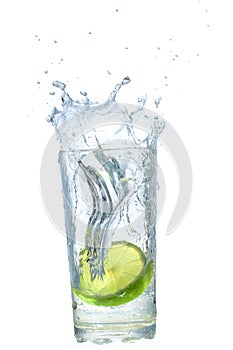 lemon fell in a glass