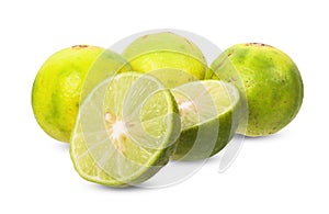 Lemon fruit isolated on white background with clipping path