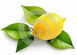 Lemon fruit with leaf isolate