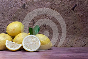 Lemon Fruit on wooden table