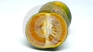 lemon fruite sliced white background