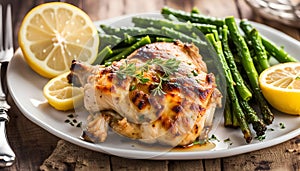 Lemon Garlic Roasted Chicken Thighs