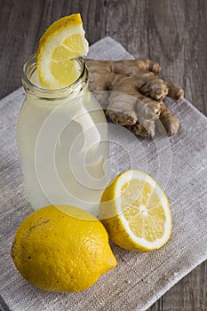 Lemon and Ginger Detox Drink in a Bottle