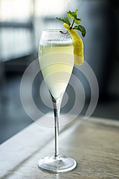 lemon and grapefruit with egg white citrus spritzer cocktail
