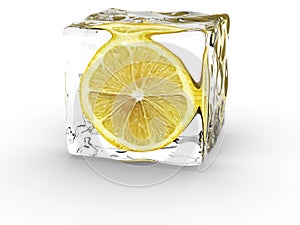 Lemon In Ice Cube