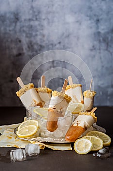 Lemon Iced Tea Cheesecake Popsicles