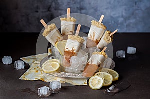 Lemon Iced Tea Cheesecake Popsicles