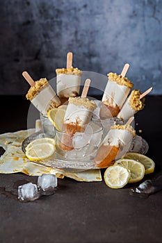 Lemon Iced Tea Cheesecake Popsicles