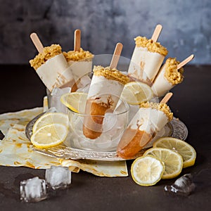 Lemon Iced Tea Cheesecake Popsicles