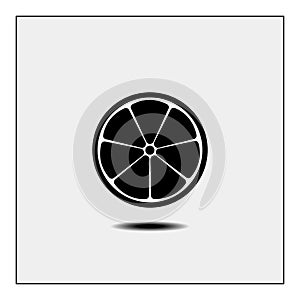 Lemon icon. Gray background. Vector illustration.