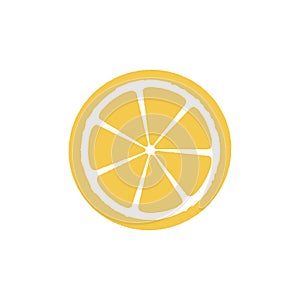 Lemon icon. yellow fresh citrus fruits. Lemon slice icon on white background vector Illustration