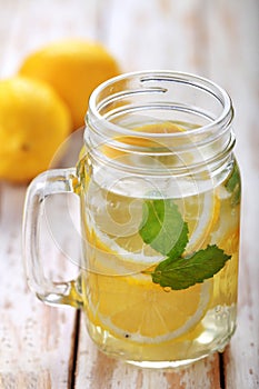 Lemon infused water for refreshment