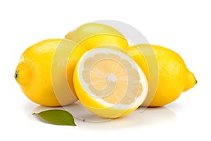 Lemon isolated on white background. Citrus fruits. Fresh fruits.