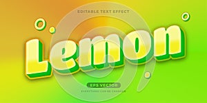 Lemon Juice Trendy editable text effect vector