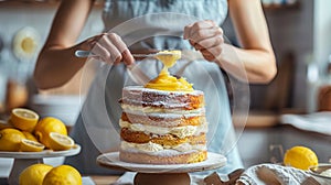 The Lemon Layer Cake.AI generated image