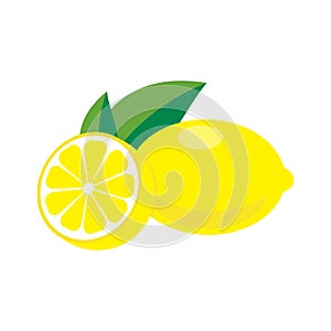 Lemon with leaves