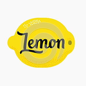 Lemon with lettering type