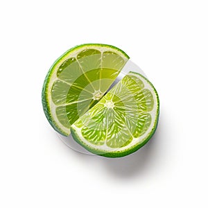 lemon lime isolate ,white background - generative Ai illustration