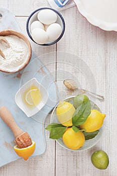 Lemon lime icebox pie being prepared