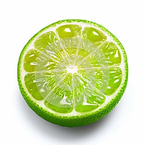 lemon lime isolate ,white background - generative Ai illustration