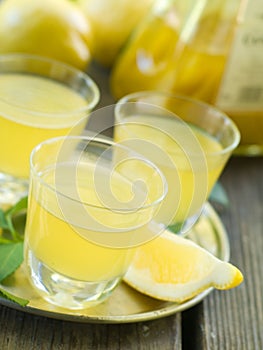 Lemon liqour (limoncello) photo
