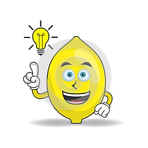 The Lemon mascot character with an expression gets an idea. vector illustration