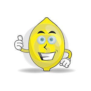 Lemon mascot character with smile expression. vector illustration