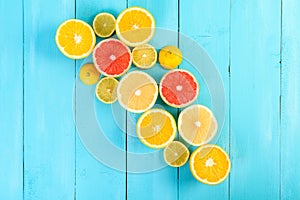 Lemon, Orange, Grapefruit And Lime Citrus Fruit Slices