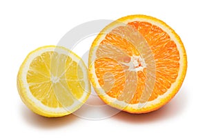 Lemon and orange isolated