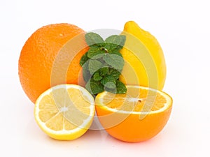 Lemon, orange and mint
