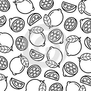 Lemon pattern background set. Collection icon lemons. Vector