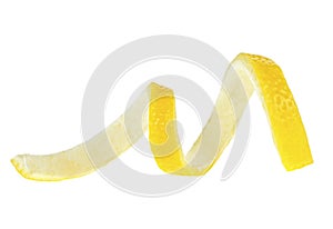 Lemon peel isolated on white background. Vitamine C