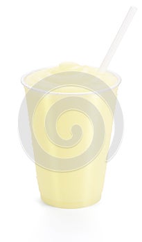 Lemon or Pineapple Smoothie with Straw photo
